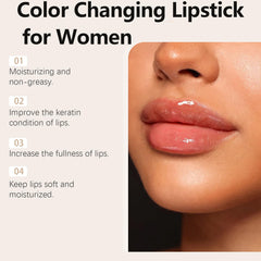 Gartiage color-changing lipstick swatch application demonstrates personalized shade as you apply.