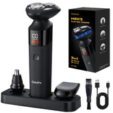Gaurins 3-in-1 electric razor head close-up for precise contour shaving