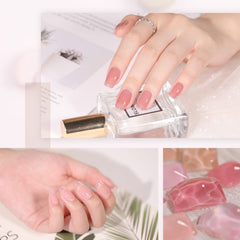 GAOY Jelly Nude Pink Gel Nail Polish Set colors shown for buildable nude pinks.
