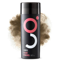 GBG Hair Fibers Light Brown bottle dispenses for instant coverage.