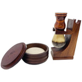 G.B.S GENTS wooden shaving brush in classic setup for a smooth shave