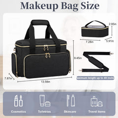 GDNasist large makeup bag brush compartment demonstrating dedicated space for brushes and cleaning protection