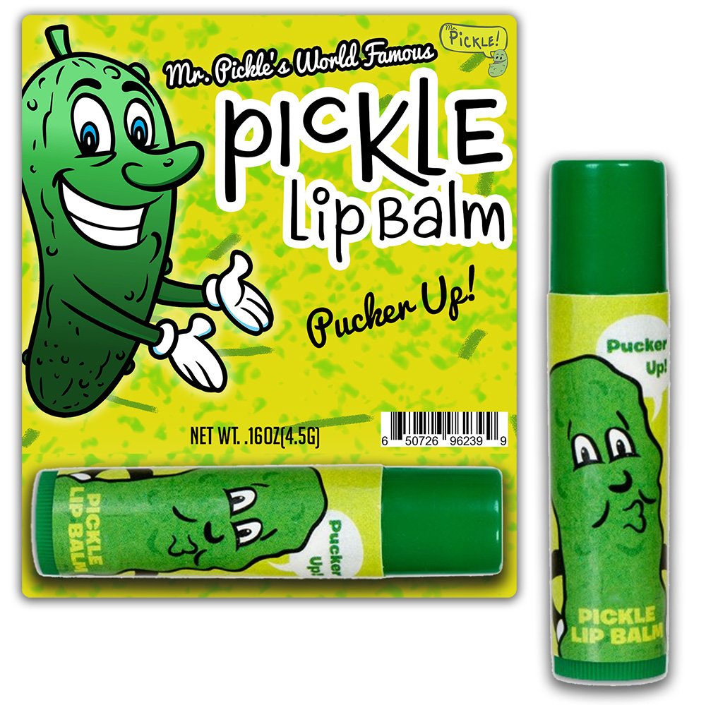 Gears Out Dill Pickle Lip Balm tube ready for on-the-go moisture with a playful dill flavor