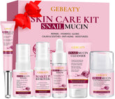 GEBEATY snail mucin set packaging, gift-ready presentation with complete skincare routine.