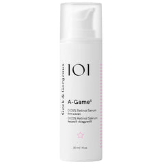 Geek & Gorgeous A-Game 5 serum bottle ready for daily skincare.