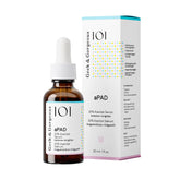 Geek & Gorgeous aPAD serum bottle for redness relief and gentle daily soothing.