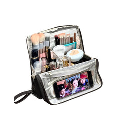 Geelraqaly standing makeup bag waterproof fabric close up for travel durability