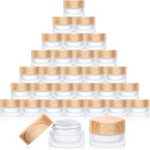 Geiserailie 30 pcs glass cosmetic containers for organized travel storage.