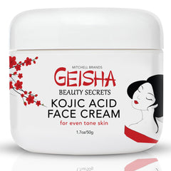 OMIC Geisha Kojic Acid Cream packaging highlights premium brightening formulation.