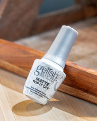 Gelish Matte Top It Off nails showcase satin matte look