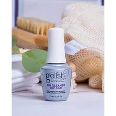 Gelish No-Cleanse Top Coat es compatible con UV y LED para curado rápido.