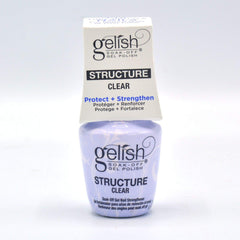 Gelish Structure Gel Clear 0.5oz bottle for durable nail extensions.