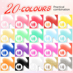 Gellaktik 20-colors ombre gel polish with vibrant color for gradient