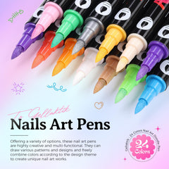 GELLAKTIK dual-ended pens with liner and dotting tips for precise dots and lines