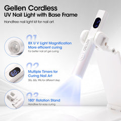 GELLEN handheld UV nail lamp stand enabling hands-free precise nail art
