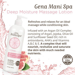 Gena Mani Spa Massage Lotion applied to hands for smoother, soft skin.