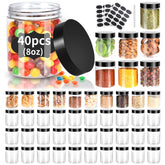 Gencywe 40-pack 8oz plastic jar wide-mouth for easy filling and organization.