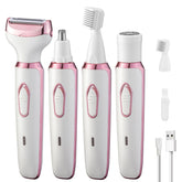Generic electric razor for women 4-in-1 kit use highlights precise grooming for facial hair removal.