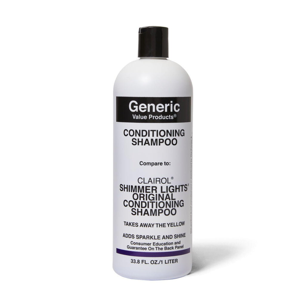 Generic Value Products Conditioning Purple Shampoo bottle front highlights brass-tone reduction.