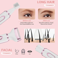 Generic women's electric shaver wet-dry closeup enables convenient all-season grooming.