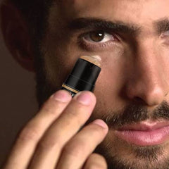 Gentlehomme concealer stick under-eye area applied to soften dark circles.