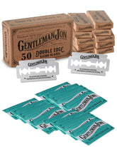 Cuchillas Gentleman Jon de doble filo con recubrimiento platino para un afeitado suave