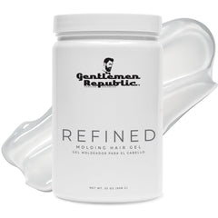 Gentlemen Republic Refined Hair Gel bottle, 32oz, premium styling option.