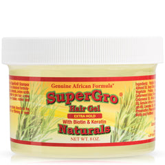 Genuine African Formula SuperGro Hair Gel provides braiding-friendly hold for lasting styles.