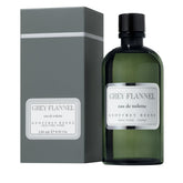 Geoffrey Beene Grey Flannel bottle front, classic masculine scent for evenings.