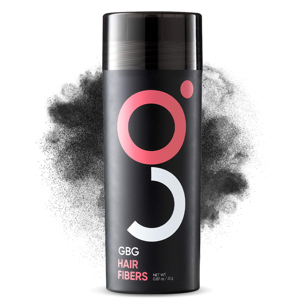 Get Back Gorgeous GBG hair fibers bottle in black for instant thinning coverage.