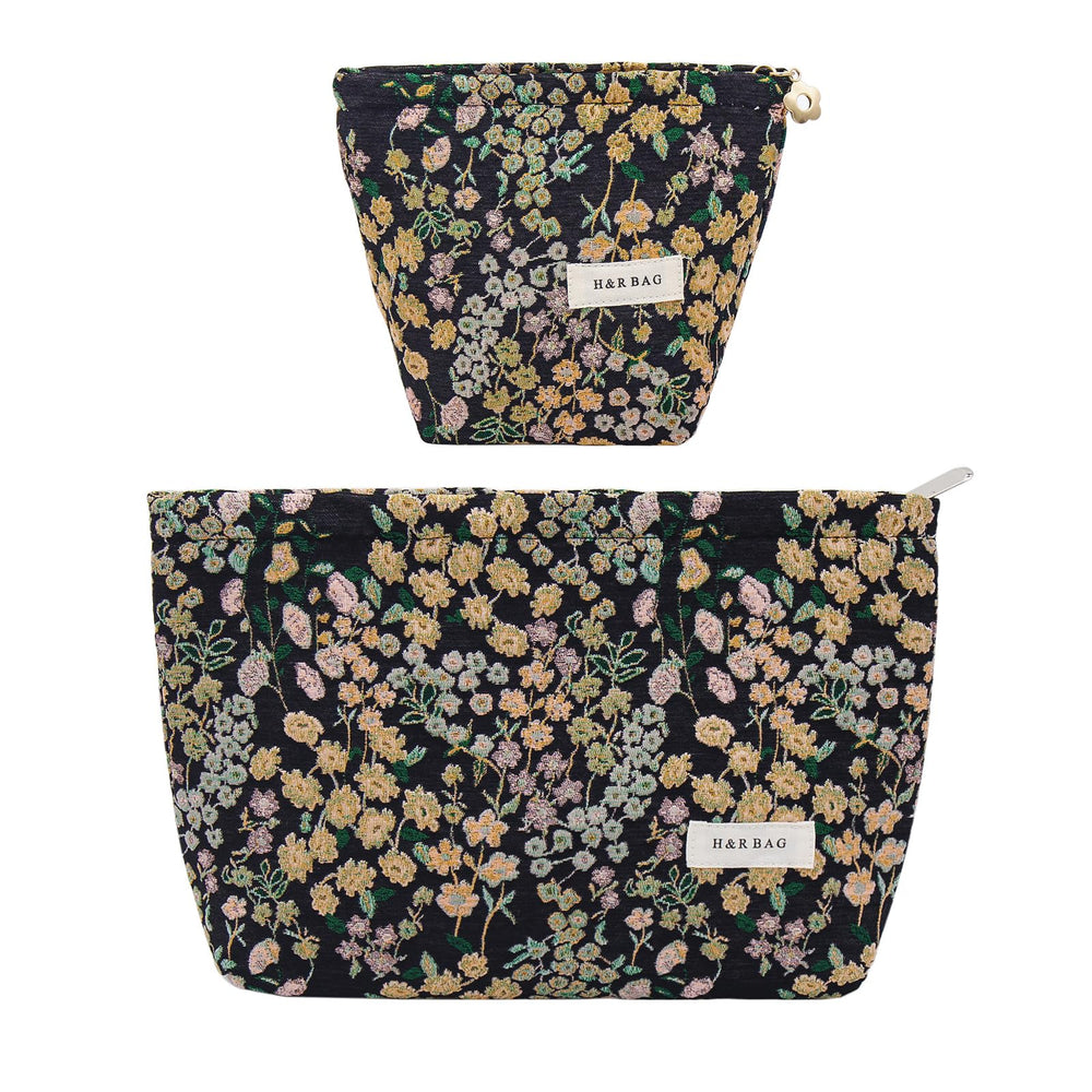 getgto large floral makeup bag with zipper for travel and daily organization