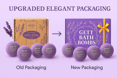 GETT Lavender Bath Bombs scent visual highlights calming lavender aroma.
