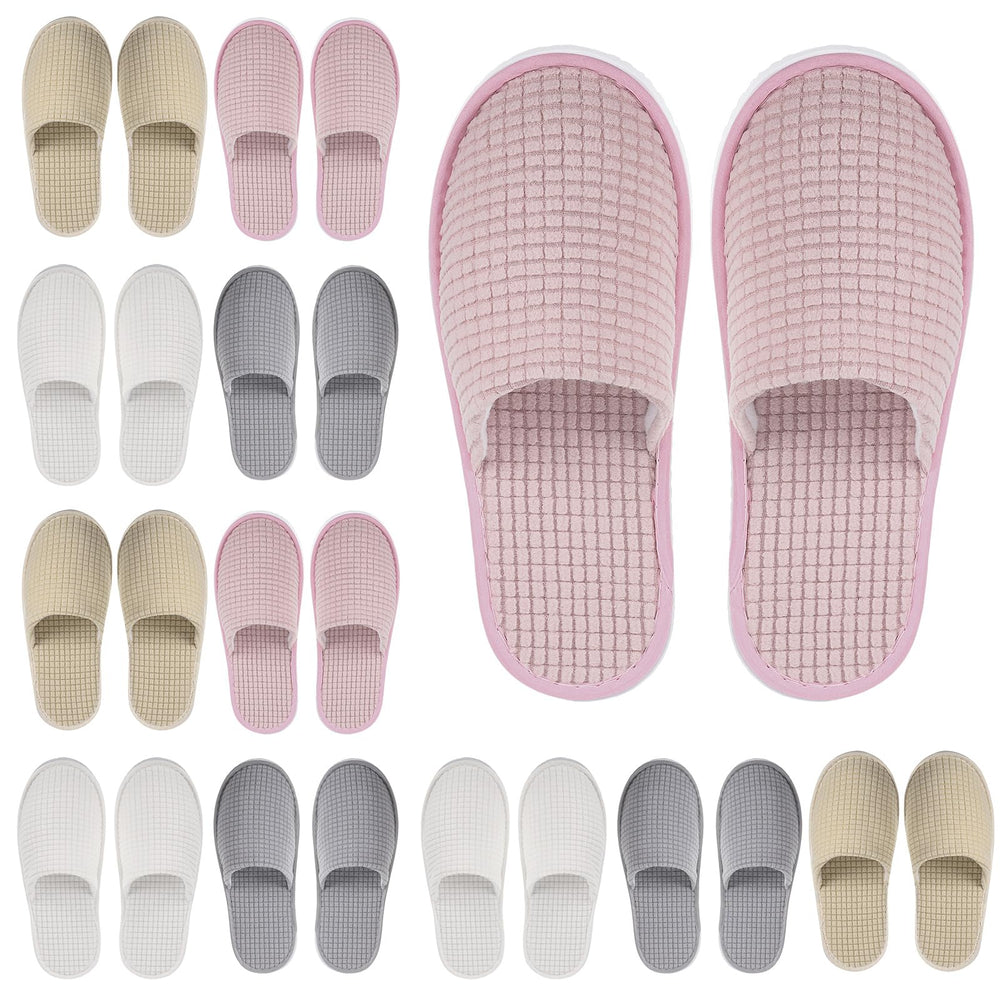 Geyoga 12-pair house slippers packaging image showing individual sets for easy sharing.