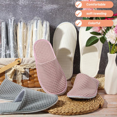Geyoga guest slippers color variety image highlighting four color options for guests.