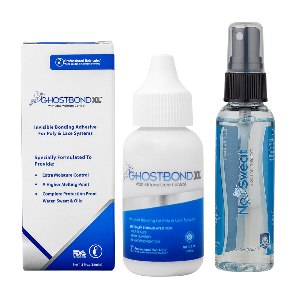 GHOSTBOND XL set packaging shows adhesive and No Sweat for secure bond