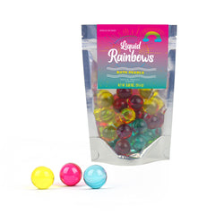 Gift Republic Liquid Spirit Rainbow Bath Pearls bath scene ready for a relaxing soak.