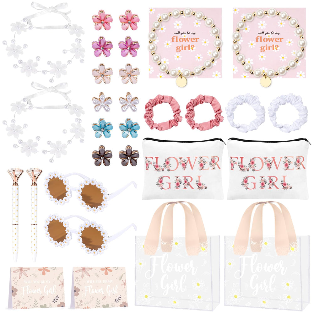 GiftSketch flower girl proposal bag set shown in clear PVC design for gifting