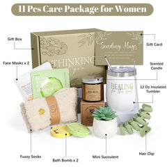 GiftPeak Thinking of You Care Package insulated tumbler highlights portable hydration during healing days.
