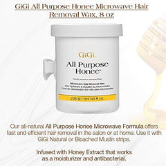GIGI All Purpose Honee wax for legs demonstrates quick, full-body waxing possibilities.
