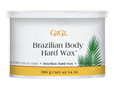 GiGi Brazilian Body Hard Wax container — thick formula for precise bikini waxing.