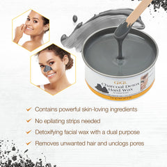 GIGI Charcoal Detox Wax close-up shows smooth, pliable texture for waxing.