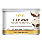 GIGI Coconut Honee Flex Wax face closeup for delicate facial hair removal.
