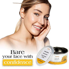 GiGi Facial Honee Wax applied on face for gentle hair removal at home