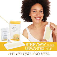 GIGI hair removal strips face close-up showing precise contouring