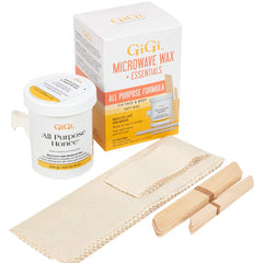 GIGI microwave wax kit tub 8oz ready for quick at-home hair removal.