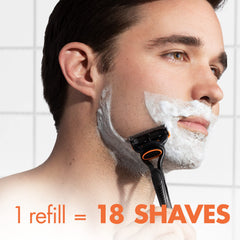 Gillette Fusion5 refill microfins prepping skin for shaving