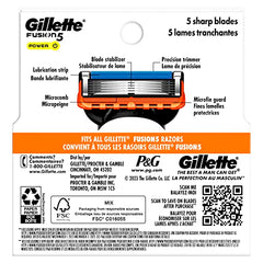 Gillette Fusion5 refills back-view pack shows compact packaging for easy replacement