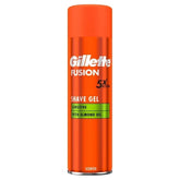 Gillette Fusion5 Ultra Sensitive gel bottle front view for smooth shave preparation