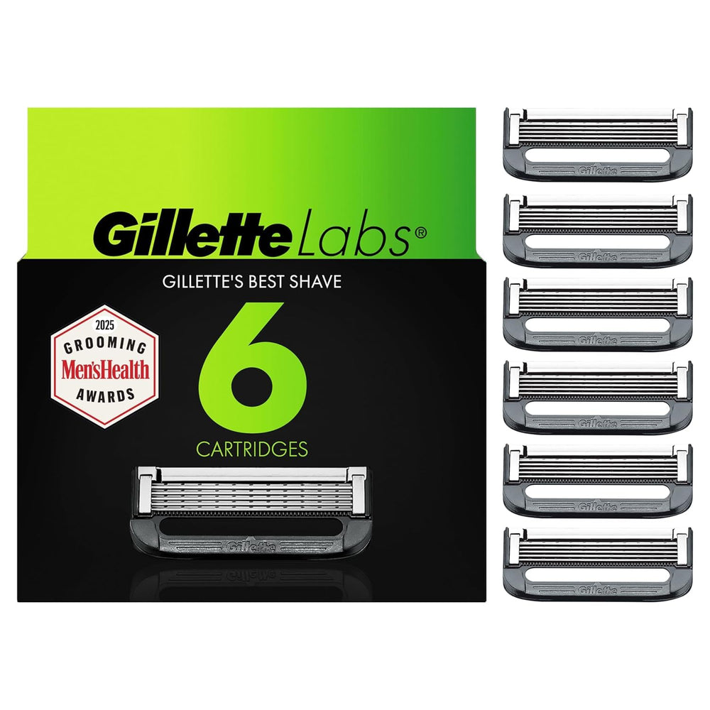 GilletteLabs razor blade refills 6-count packaging shows convenient replacement for ongoing grooming.