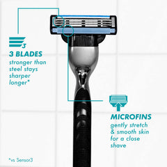 Gillette Mach3 refills packaging highlighting 15 shaves per refill.
